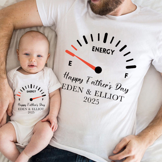 Personalized First Father's Day Daddy and Baby Outfit | CWFamily70