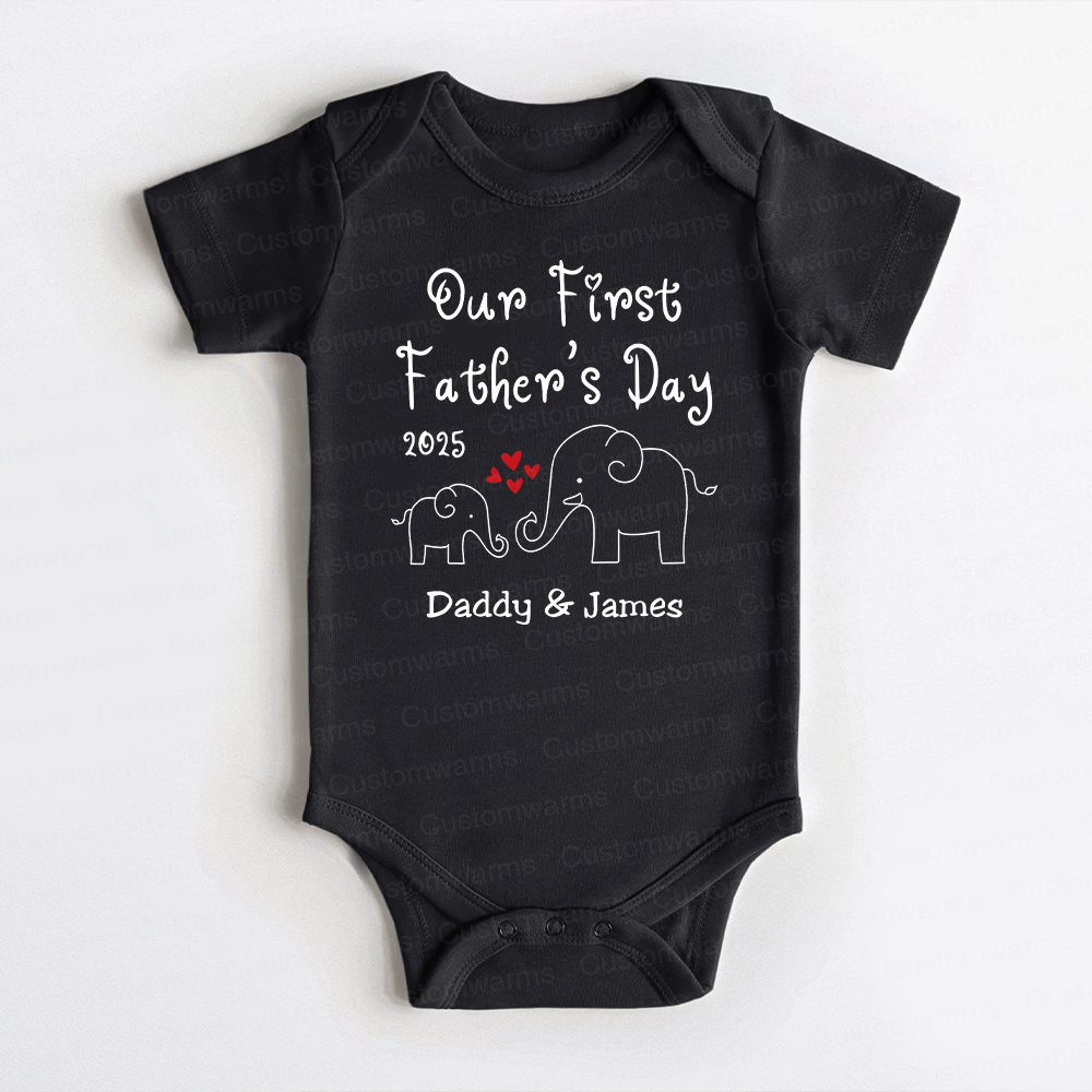 Personalized First Father's Day Daddy and Baby Outfit | CWFamily76