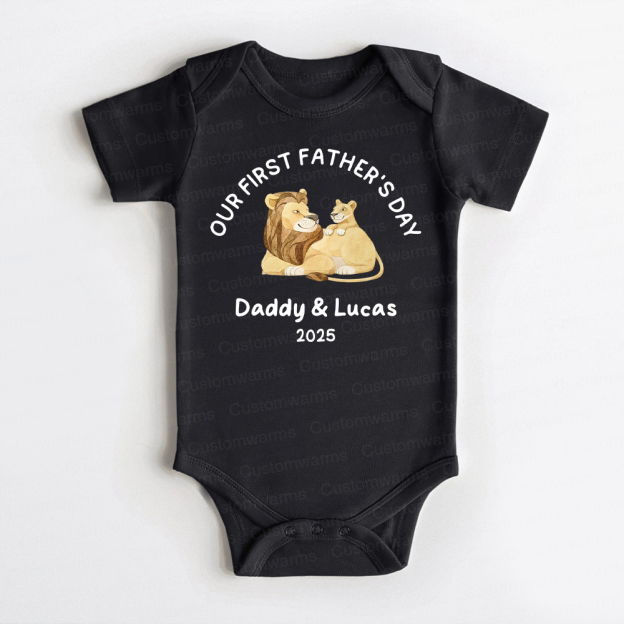 Personalized First Father's Day Daddy and Baby Outfit | CWFamily77