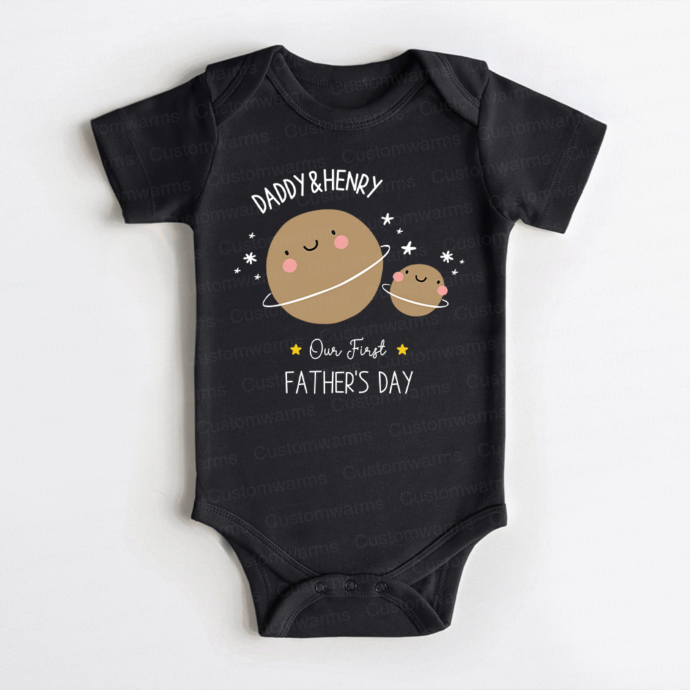 Personalized First Father's Day Daddy and Baby Outfit | CWFamily80