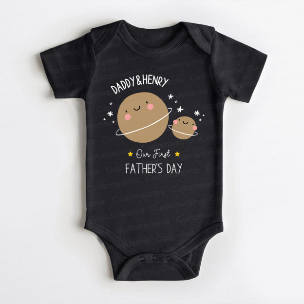 Personalized First Father's Day Daddy and Baby Outfit | CWFamily80
