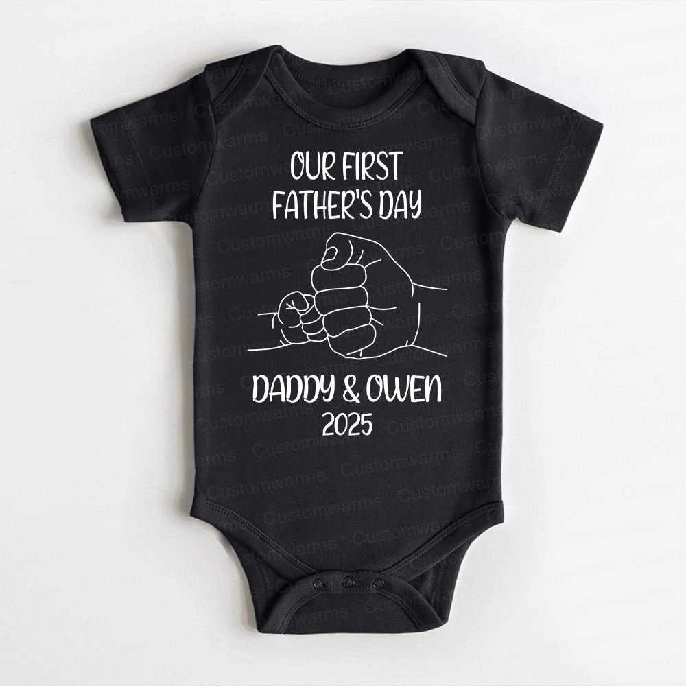 Personalized First Father's Day Daddy and Baby Outfit | CWFamily82