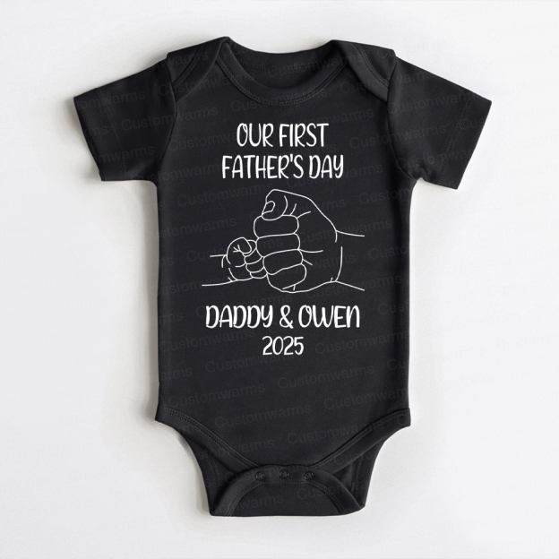 Personalized First Father's Day Daddy and Baby Outfit | CWFamily82