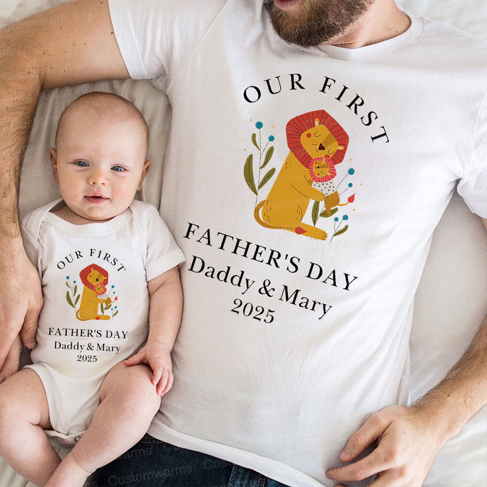 Personalized First Father's Day Daddy and Baby Outfit | CWFamily83