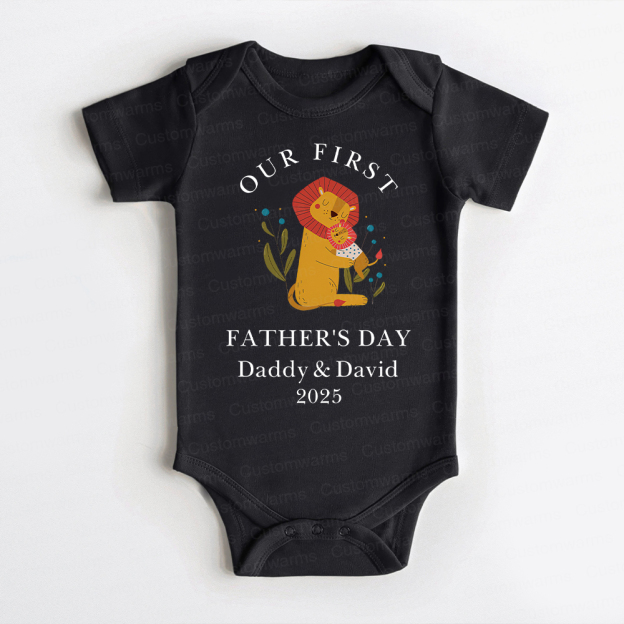 Personalized First Father's Day Daddy and Baby Outfit | CWFamily83
