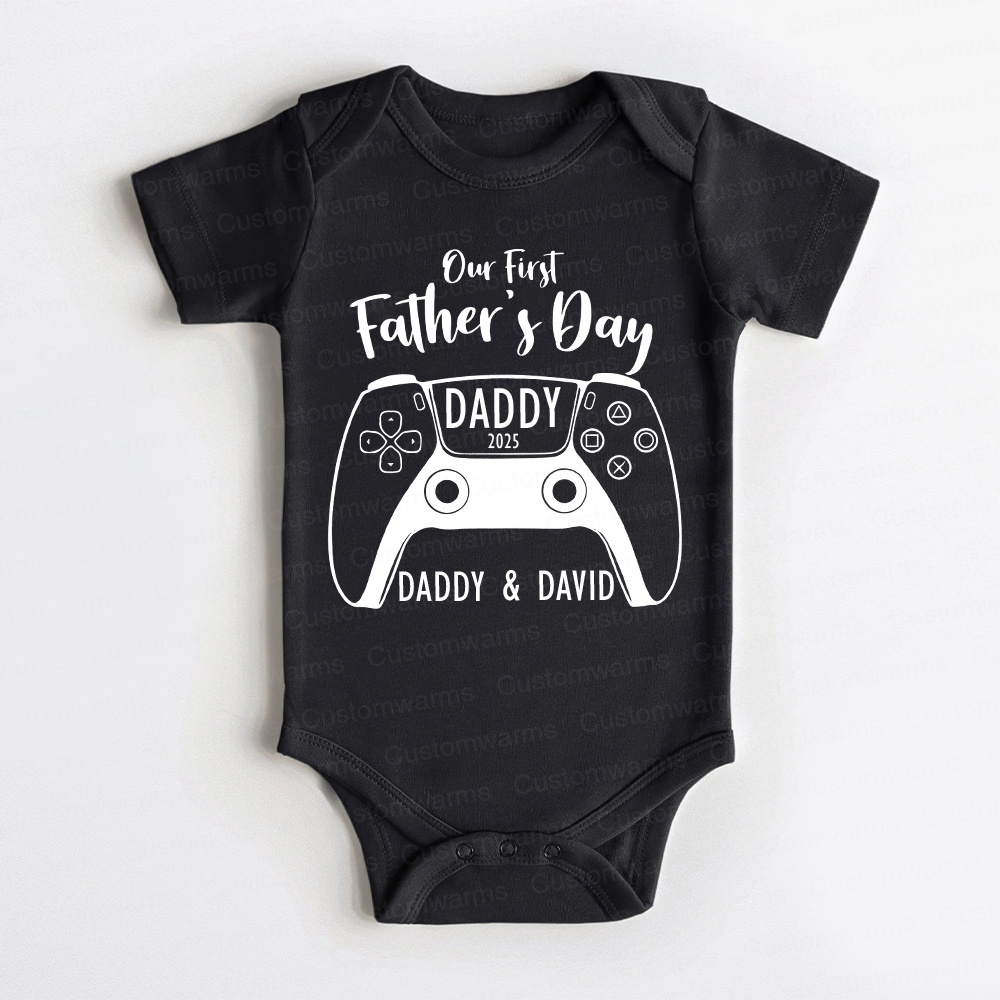 Personalized First Father's Day Daddy and Baby Outfit | CWFamily85