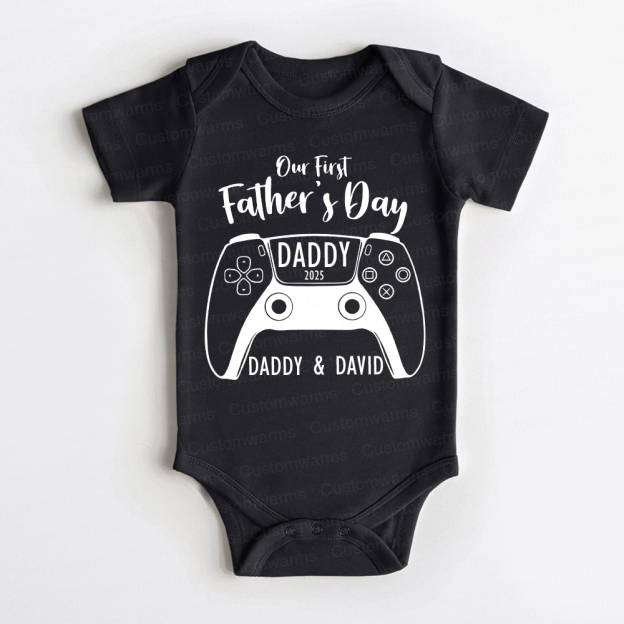 Personalized First Father's Day Daddy and Baby Outfit | CWFamily85