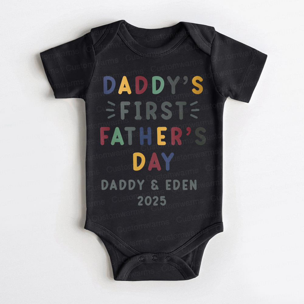 Personalized First Father's Day Daddy and Baby Outfit | CWFamily86