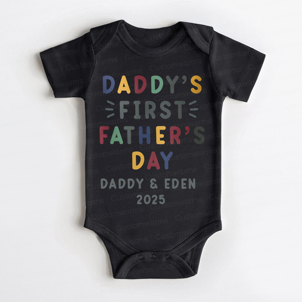 Personalized First Father's Day Daddy and Baby Outfit | CWFamily86