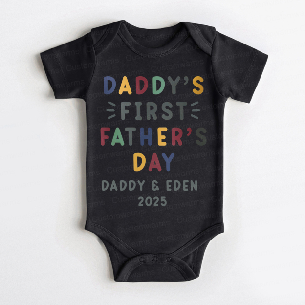 Personalized First Father's Day Daddy and Baby Outfit | CWFamily86