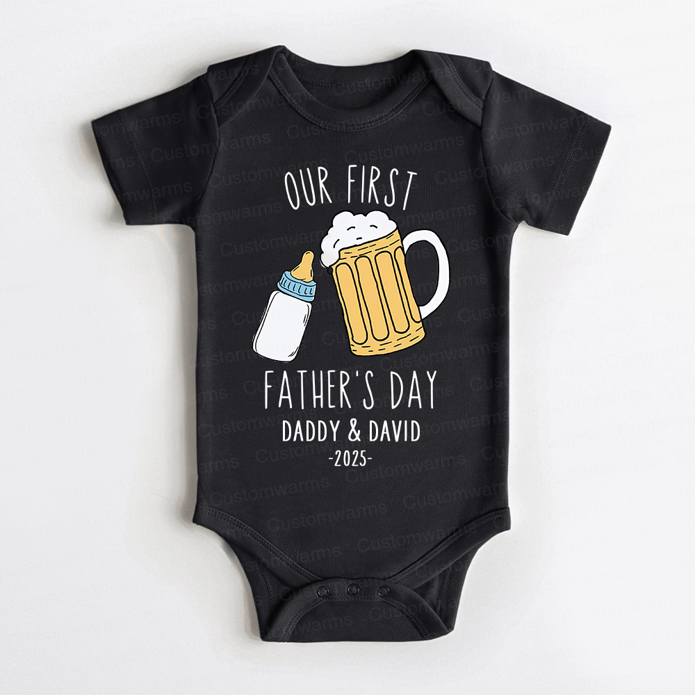 Personalized First Father's Day Daddy and Baby Outfit | CWFamily88