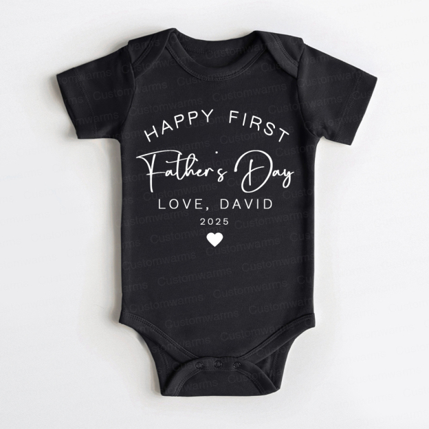 Personalized First Father's Day Daddy and Baby Outfit | CWFamily89