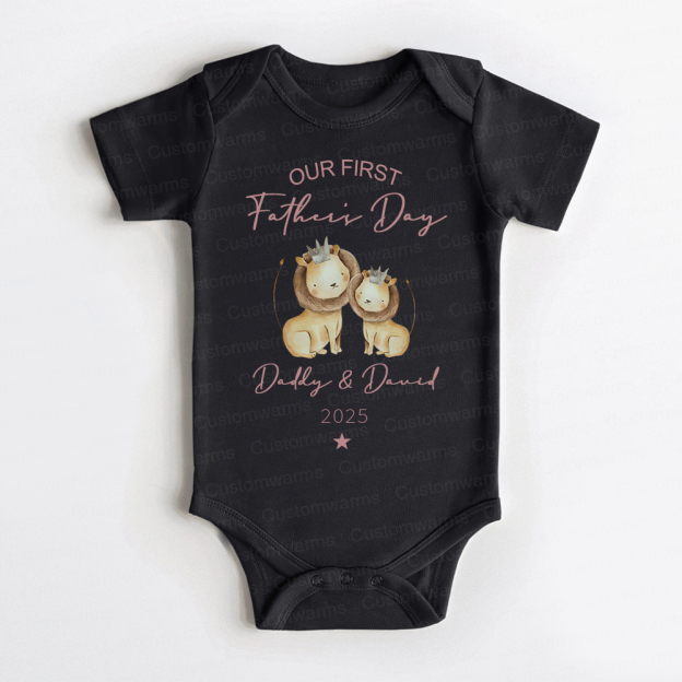 Personalized First Father's Day Daddy and Baby Outfit | CWFamily90