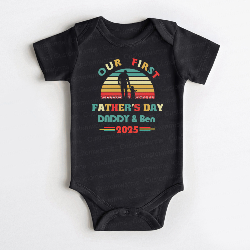 Personalized First Father's Day Daddy and Baby Outfit | CWFamily95