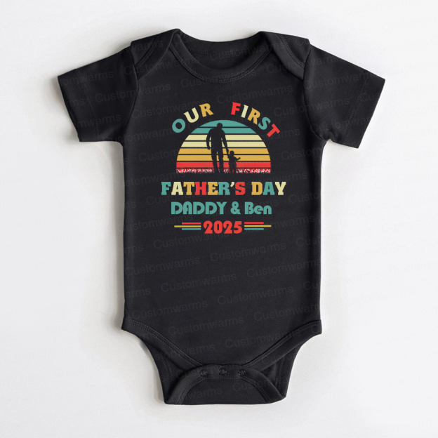 Personalized First Father's Day Daddy and Baby Outfit | CWFamily95