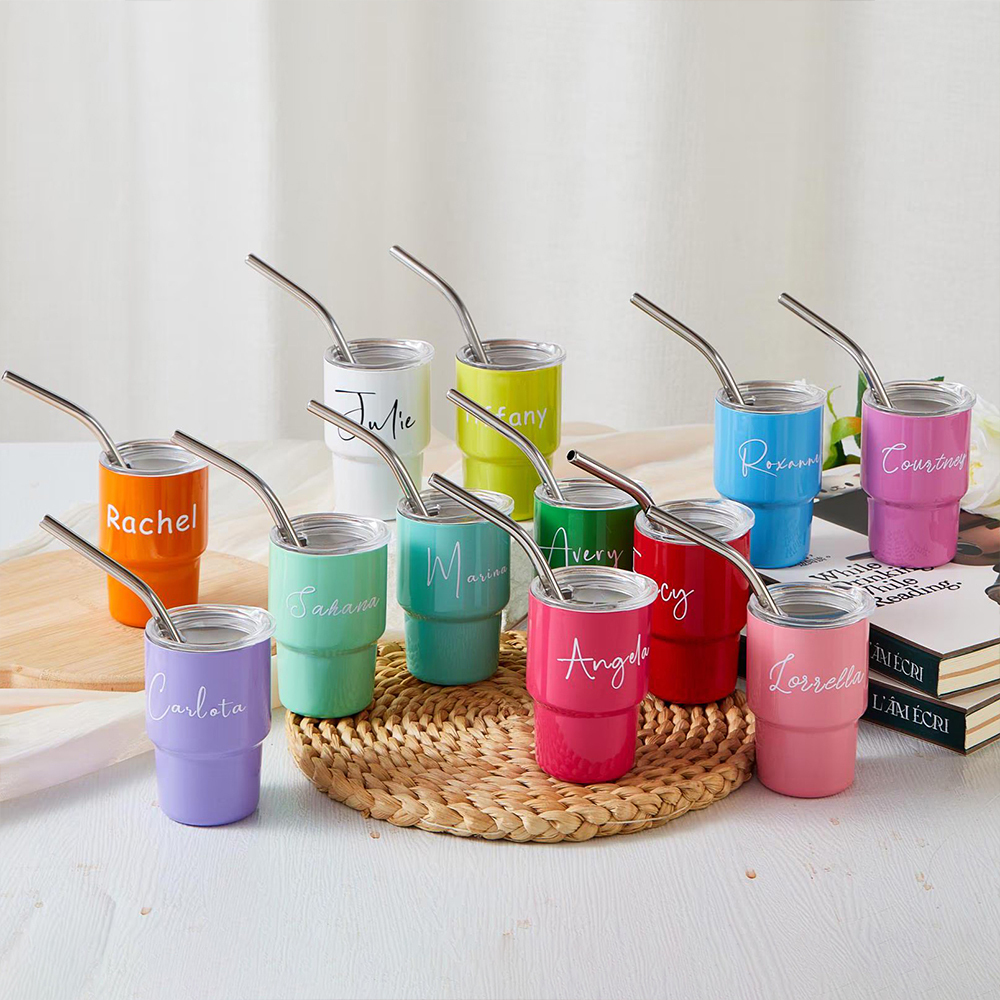 Personalised 3oz Stainless Steel Sippy Mini Tumbler | KidCup09
