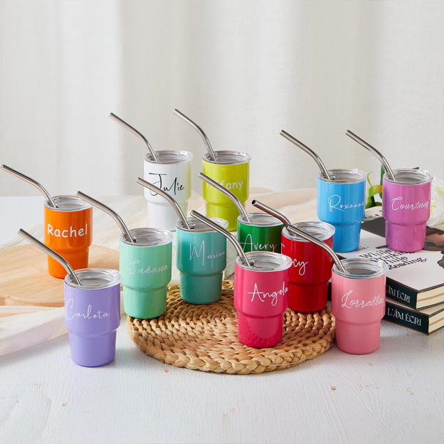 Personalised 3oz Stainless Steel Sippy Mini Tumbler | KidCup09