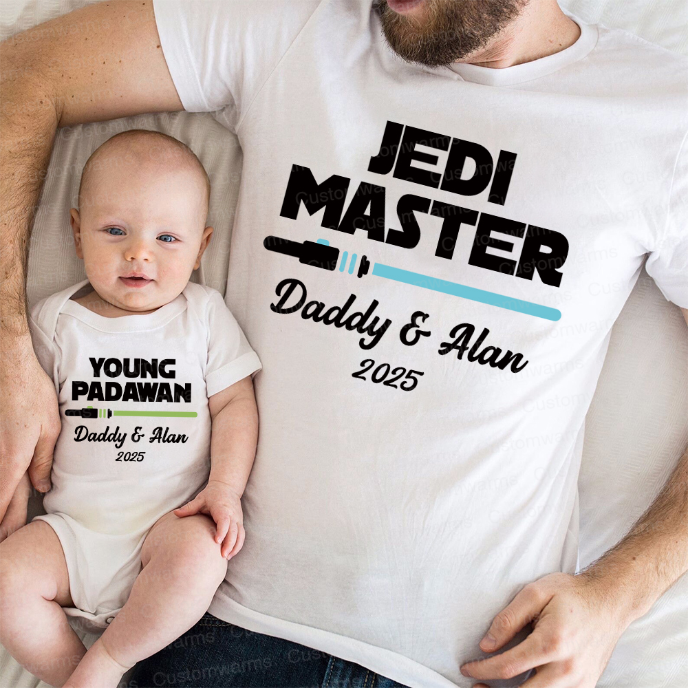 Personalized First Father's Day Daddy and Baby Outfit | CWFamily102