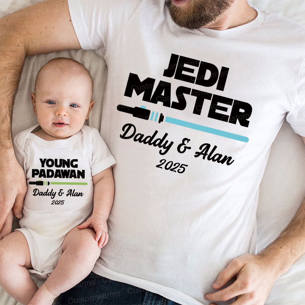 Personalized First Father's Day Daddy and Baby Outfit | CWFamily102