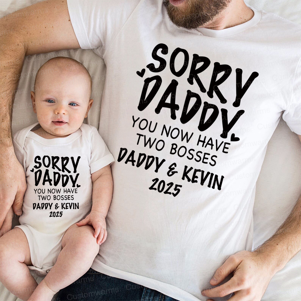 Personalized First Father's Day Daddy and Baby Outfit | CWFamily105