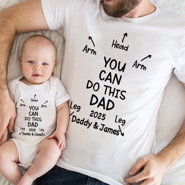 Personalized First Father's Day Daddy and Baby Outfit | CWFamily106
