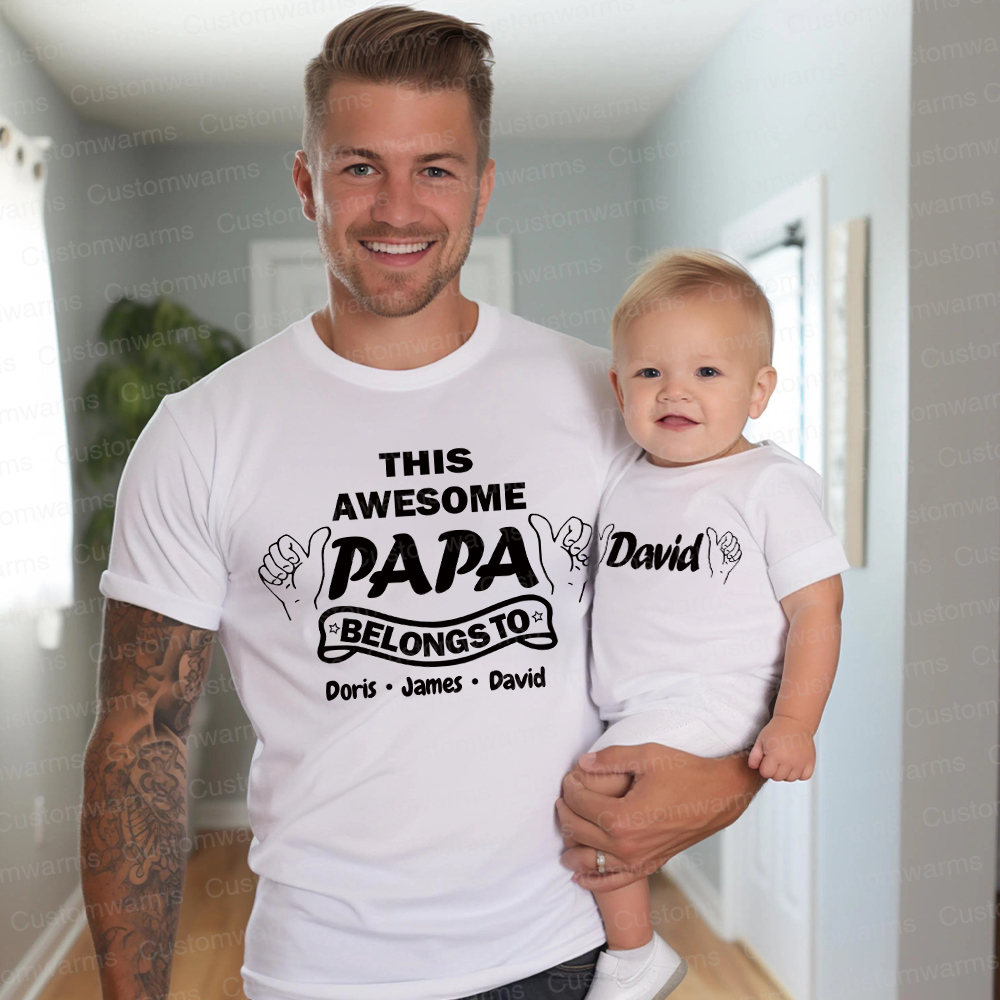 Personalized First Father's Day Daddy and Me Outfit | CWFamily110