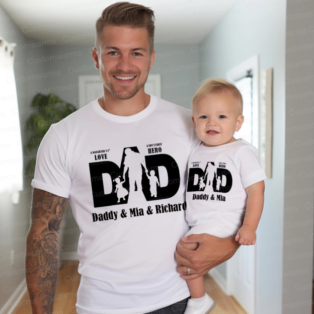 Personalized First Father's Day Daddy and Me Outfit | CWFamily114