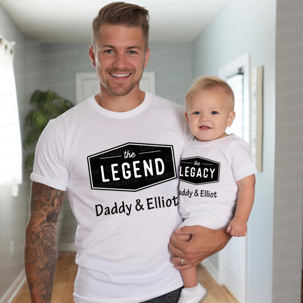 Personalized First Father's Day Daddy and Me Outfit | CWFamily116