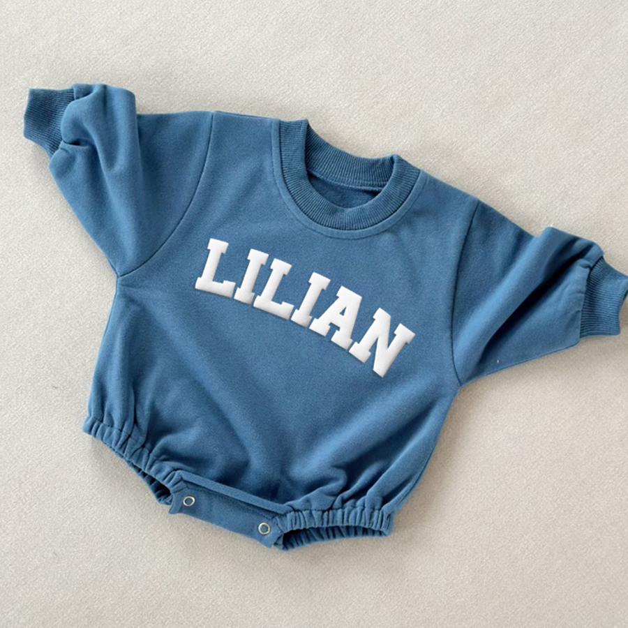 Personalized Puff Name Baby Color Sweatshirt Bodysuit | CWBaby90