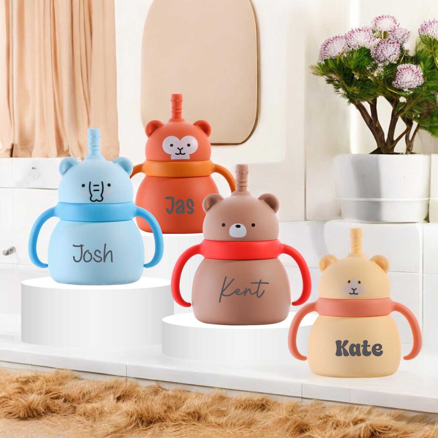 Personalised Baby Food Grade Sippy Silicone Cup  | CWBaby94