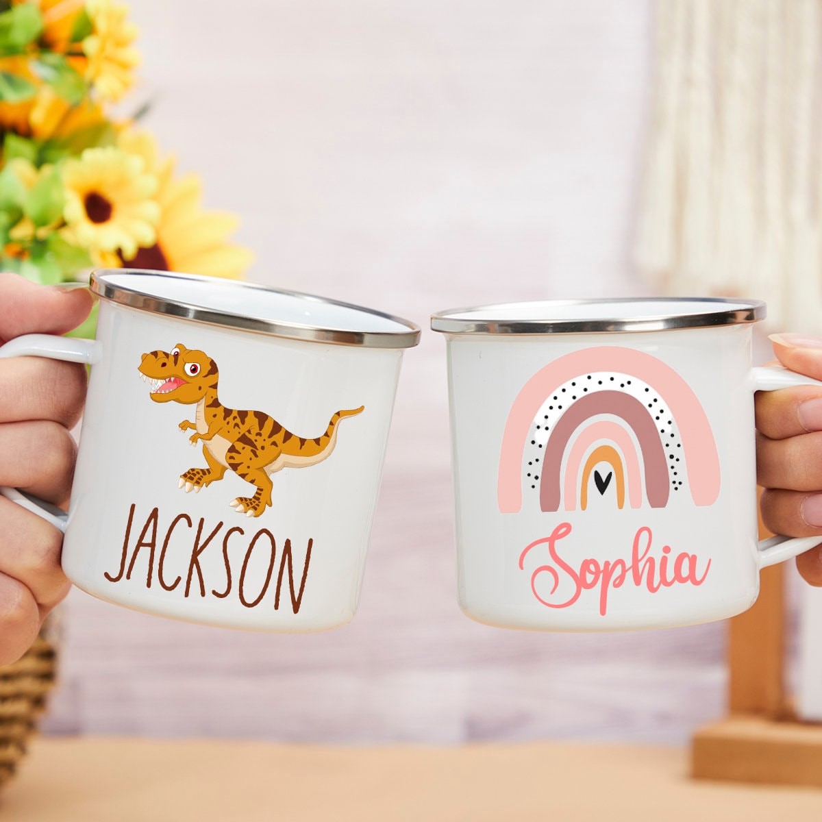 Personalised 12oz Cute Pattern Mugs for Kids  | KidMug36