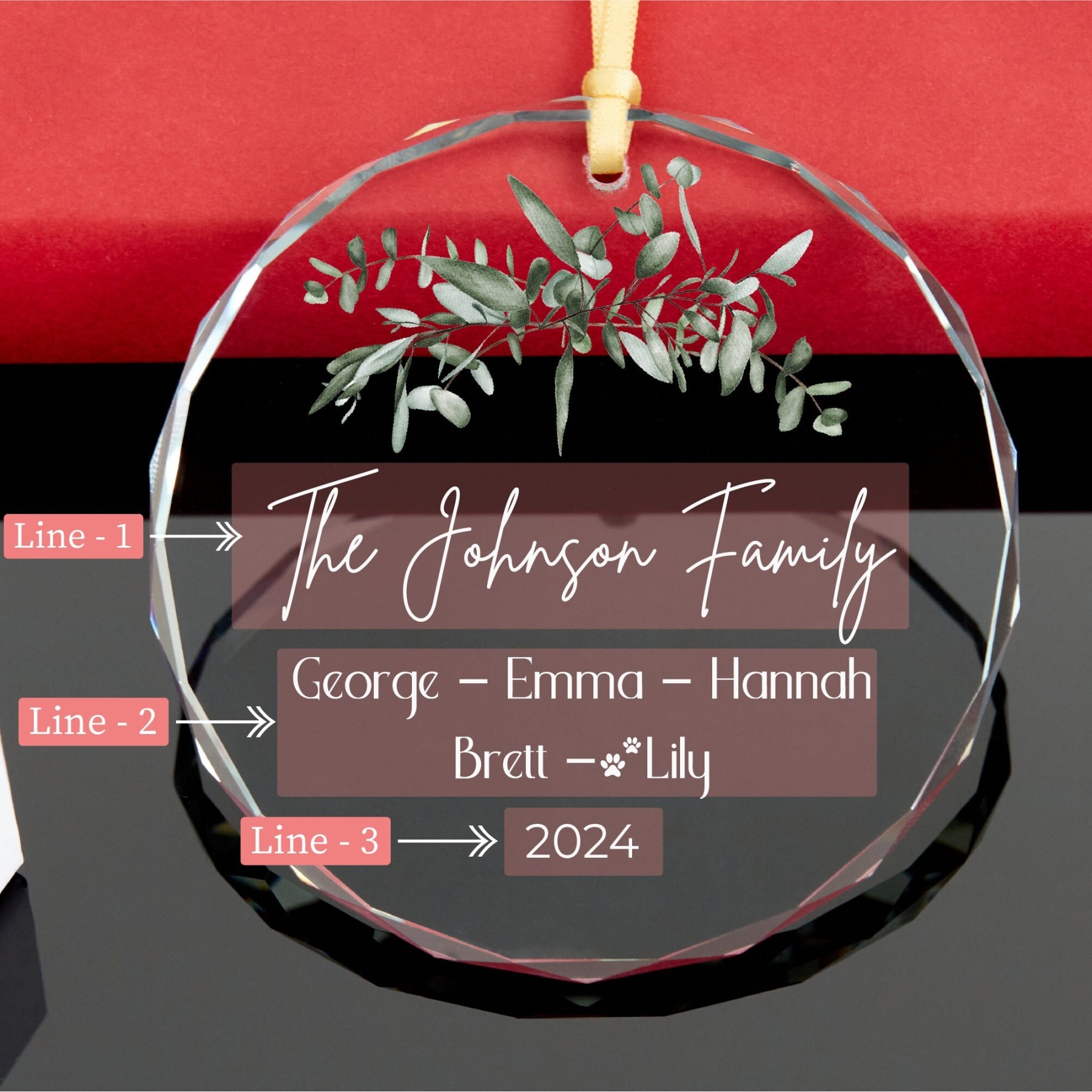 Personalized Glass Family Christmas Ornaments | CWGlass22