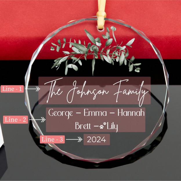 Personalized Glass Family Christmas Ornaments | CWGlass22