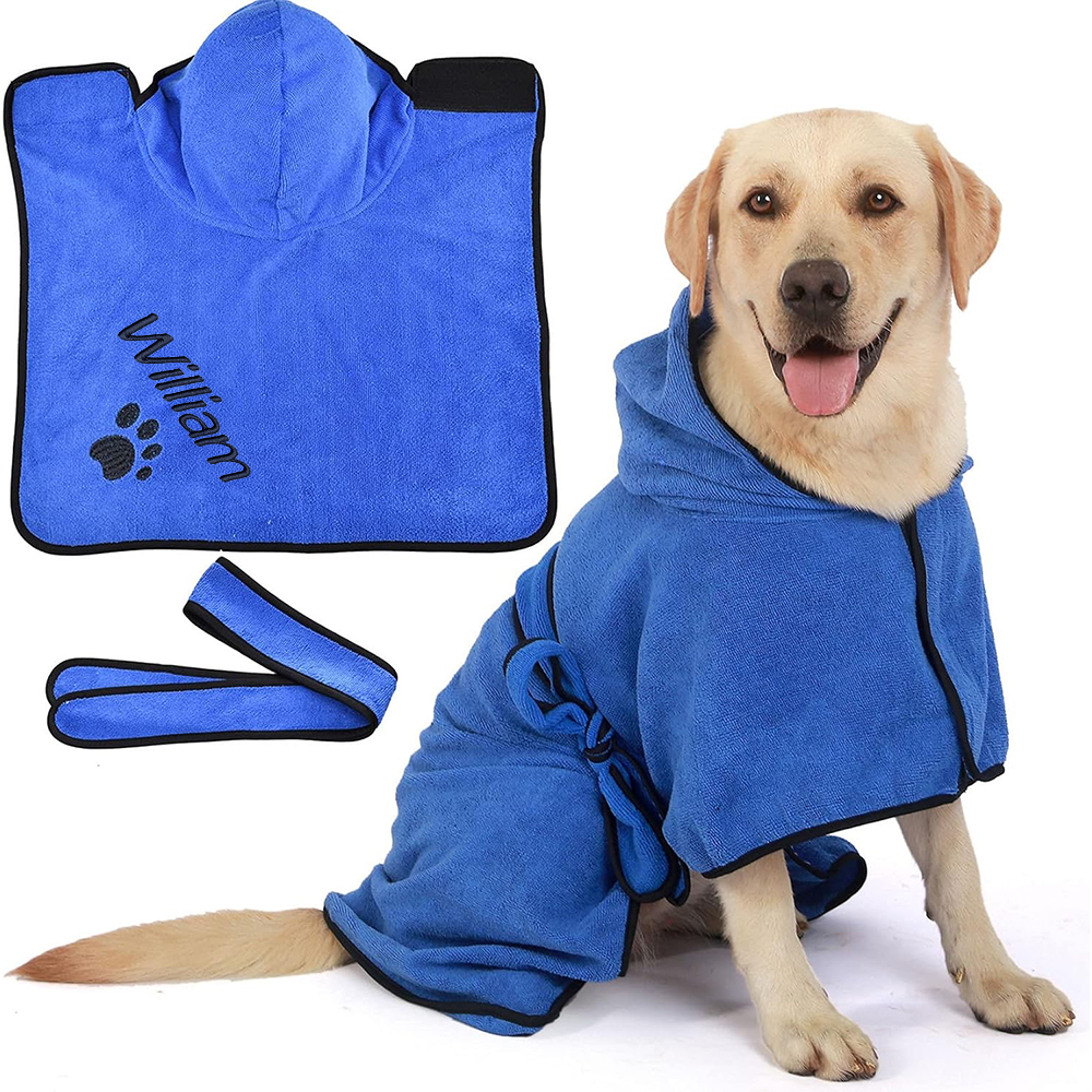 Personalized Pet Embroidery Soft Bathrobe Towel | BKPet92