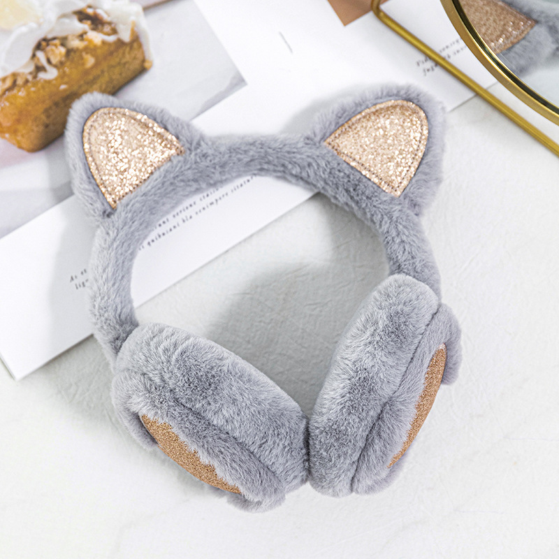 Personalized Kids Pearl Patch Warm Cat Ears Earmuffs | CWToy92