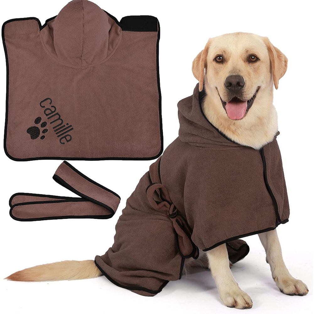 Personalized Pet Embroidery Soft Bathrobe Towel | BKPet92