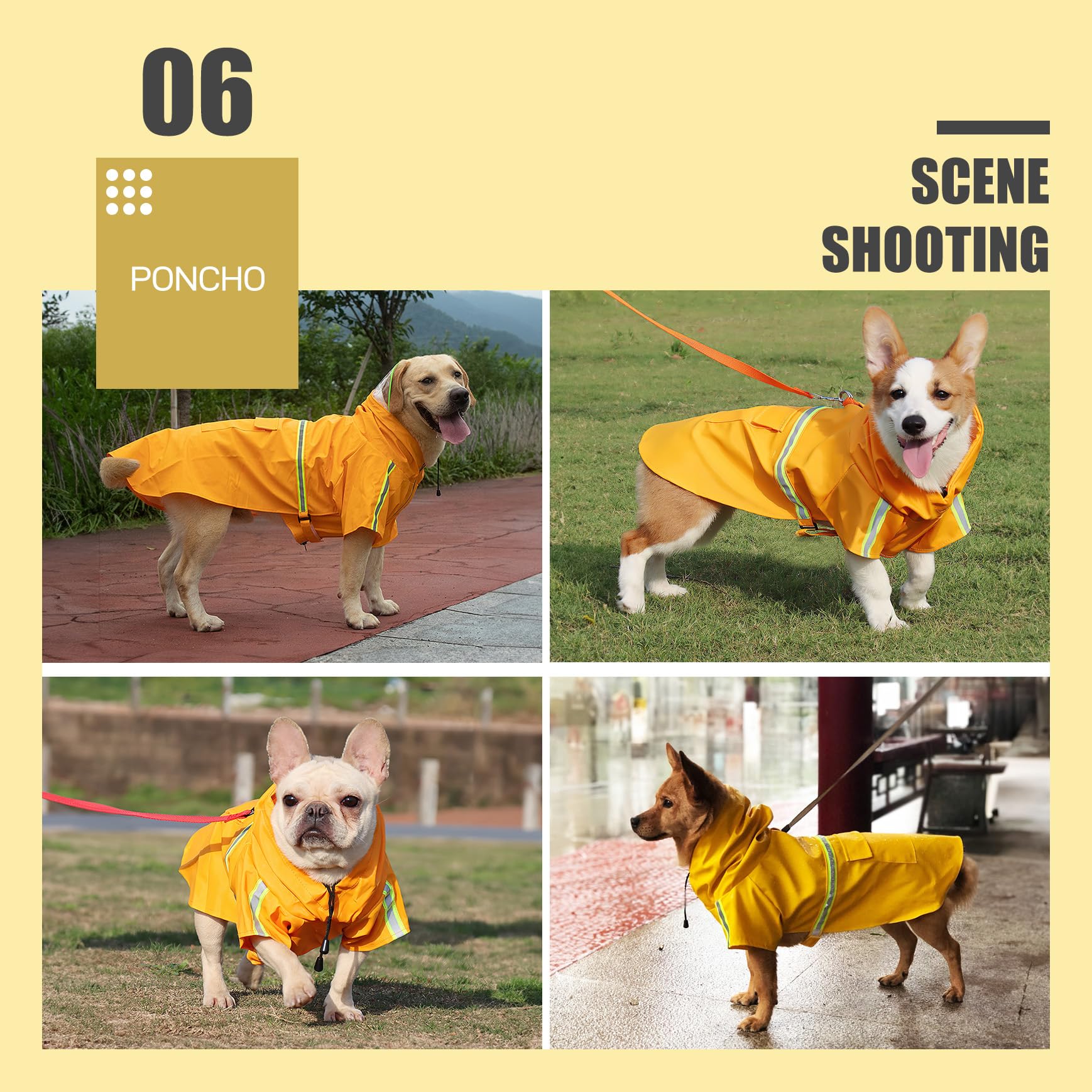Personalized Pets Waterproof and Reflective Raincoat | BKPet152