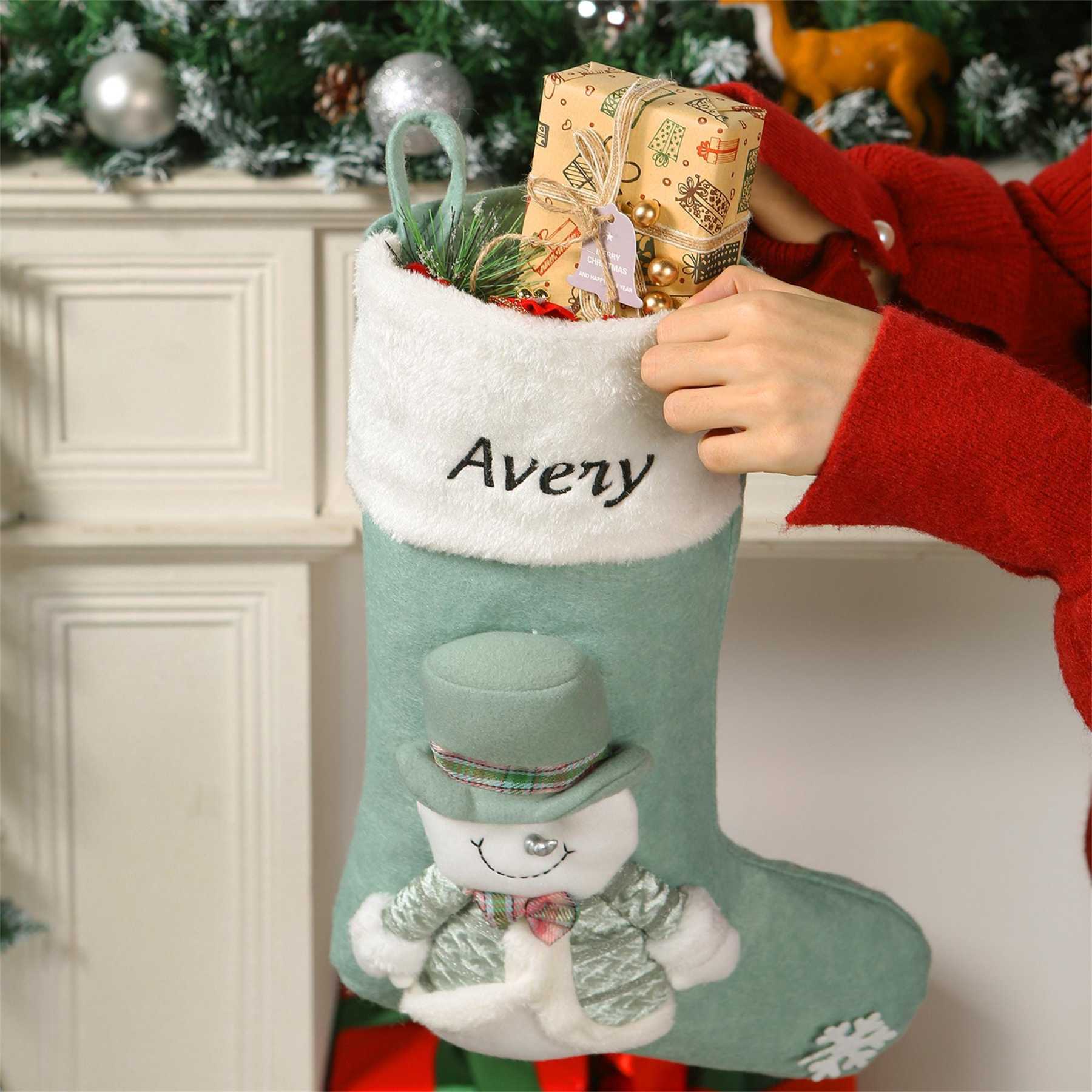 Personalized Embroidered Cute Pattern Christmas Stocking | MCGift207