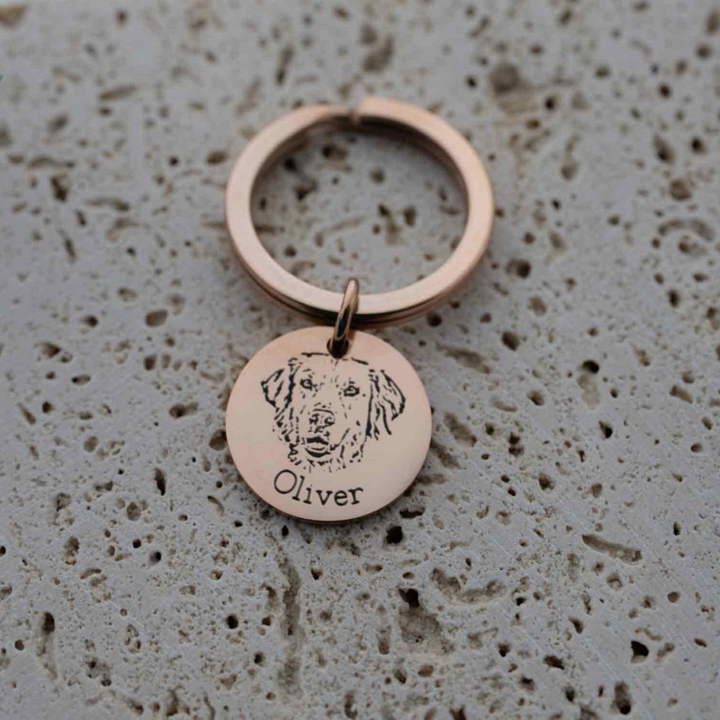 Personalized Engraved Pet Portrait Keychain | BKPet83