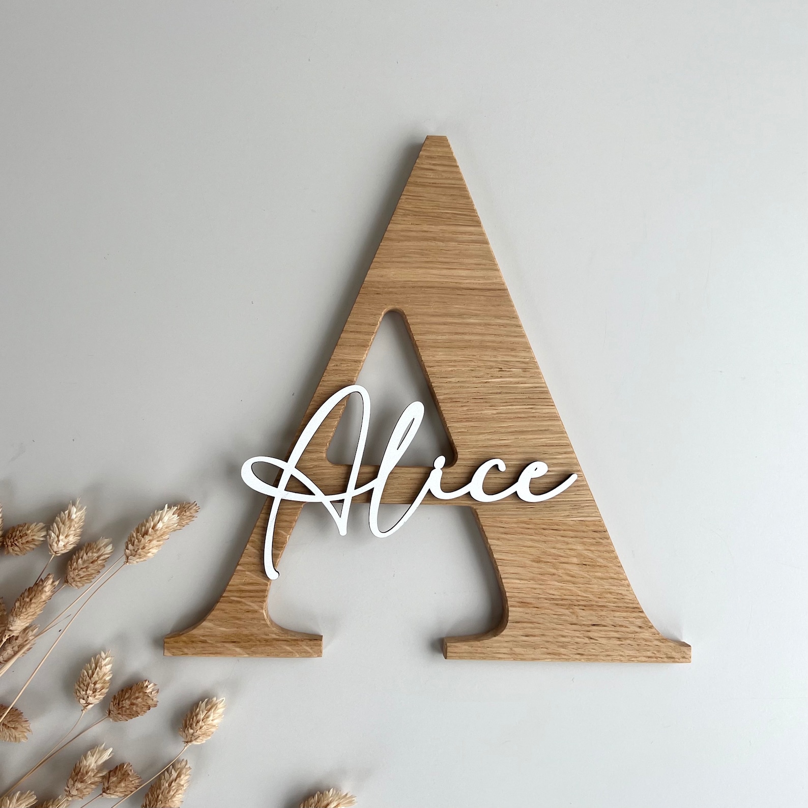 Personalized Monogram Wood Door Sign | CWWreath02