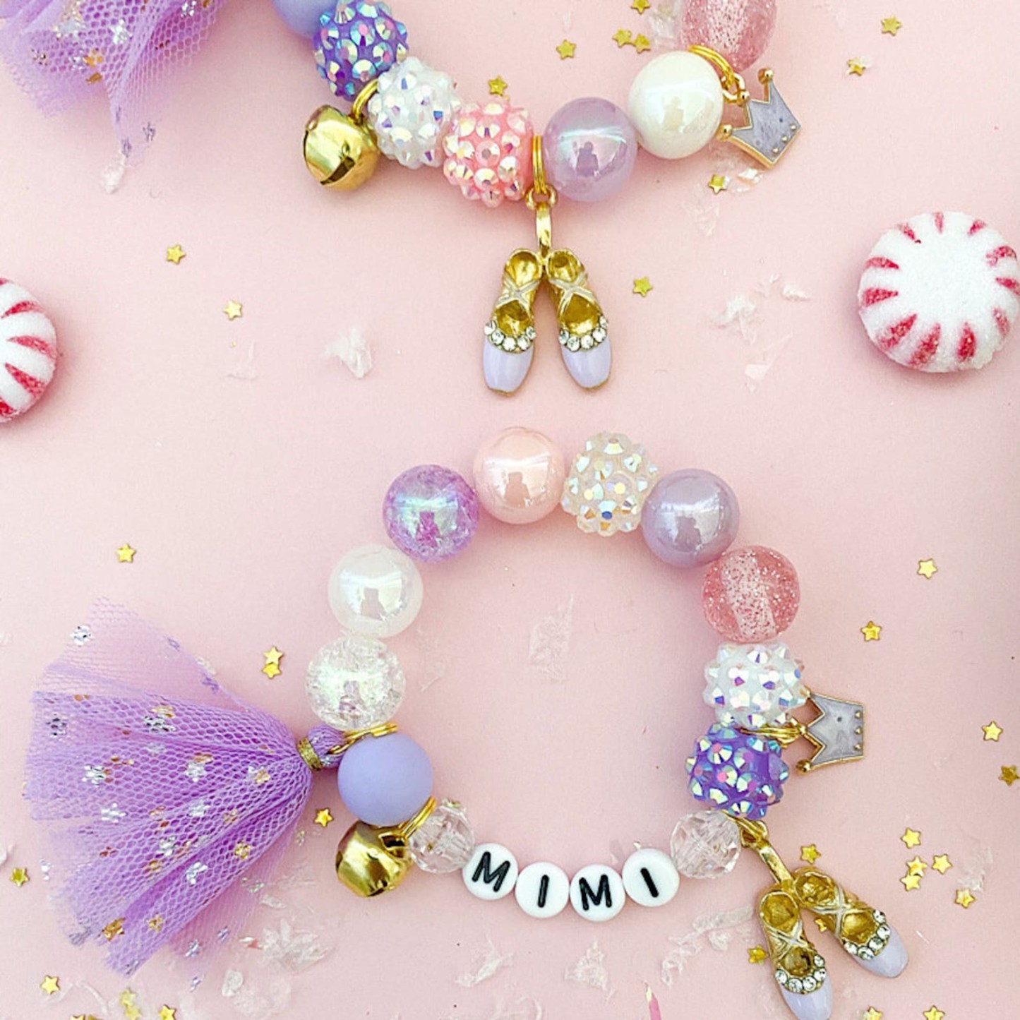 Personalized Christmas Ballet Fairy Charm Bracelet | CWBeach142