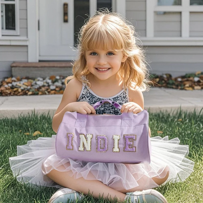Personalized Chenille Letter Water Proof Duffle Dance Bag