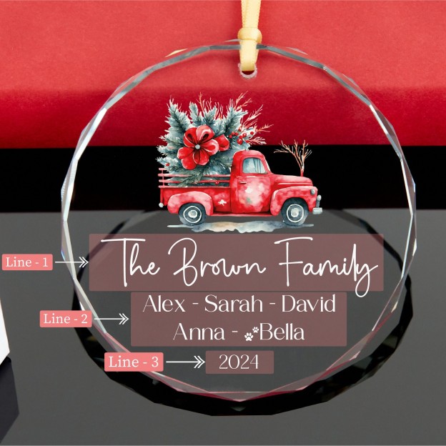 Personalized Glass Family Christmas Ornaments | CWGlass16