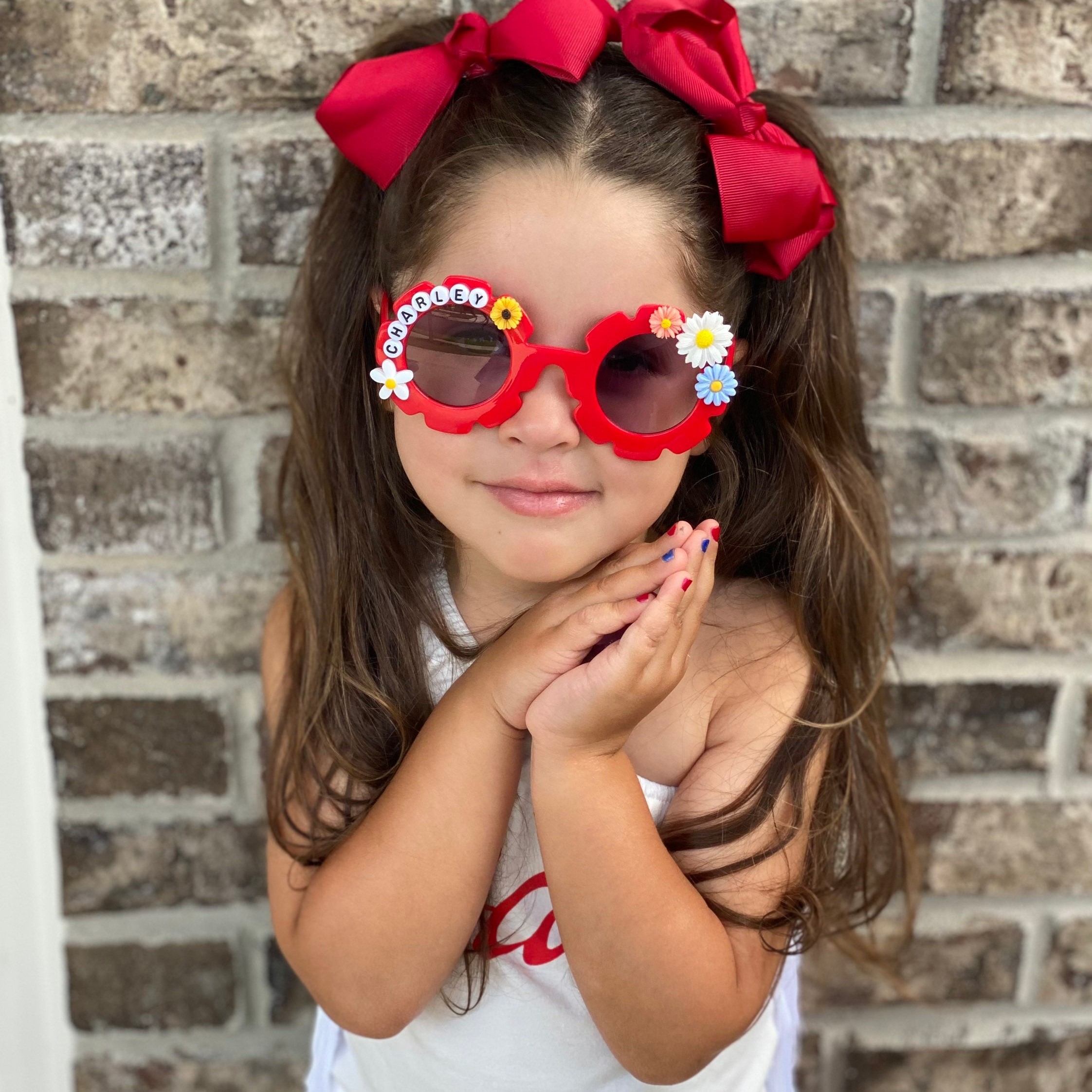 Personalized Colorful Flower Sunglasses For Kids | CWBeach42