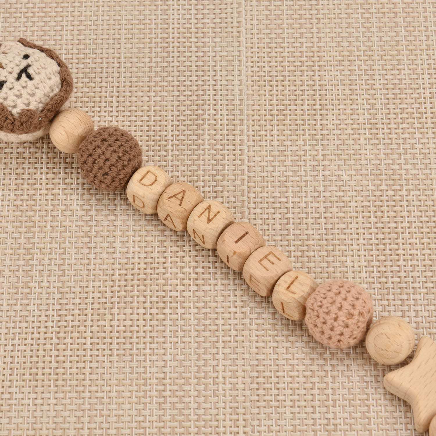 Personalized Baby Pacifier Crocheted Animal Clip | CWToy148