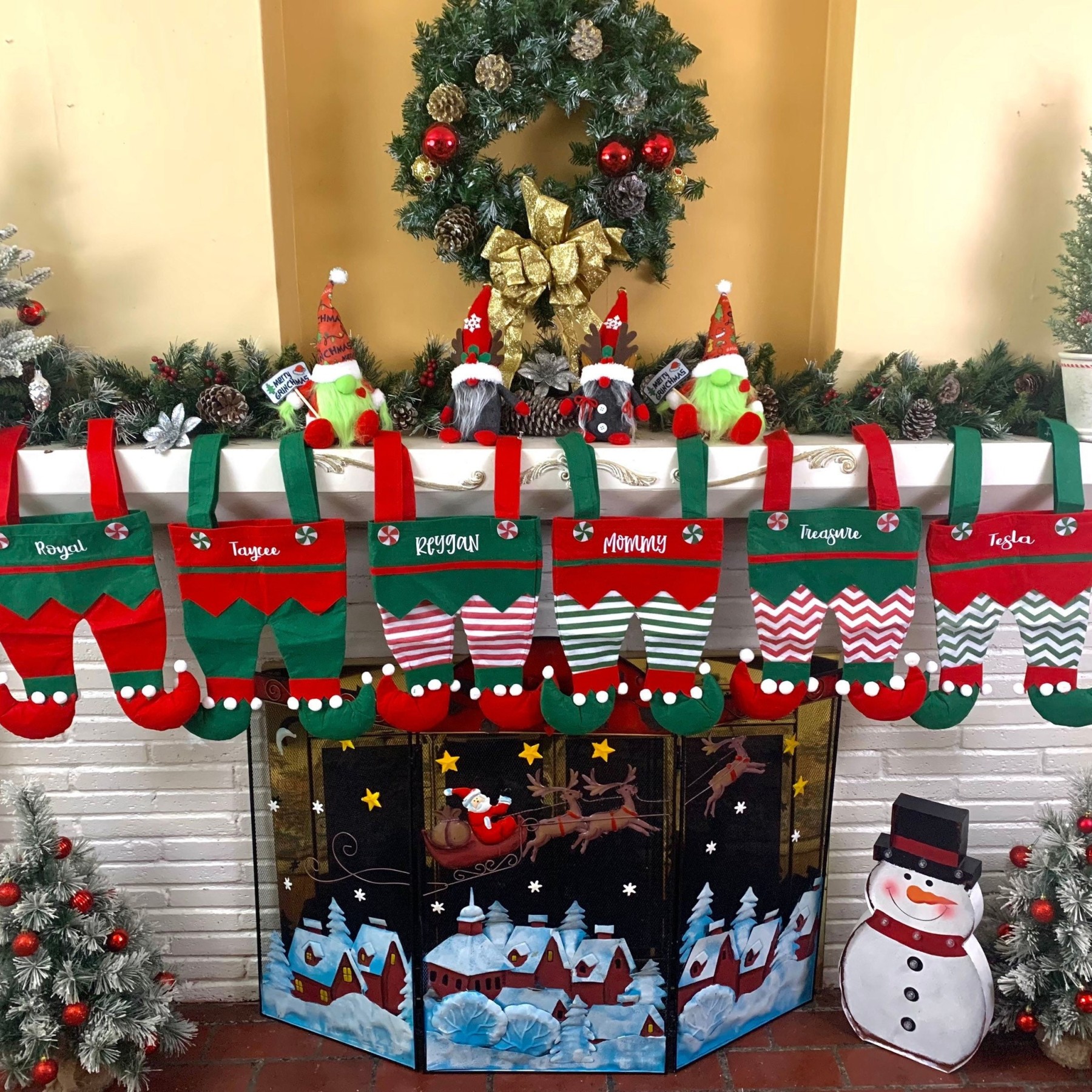 Personalized Embroidered Elf Christmas Stocking | MCGift41