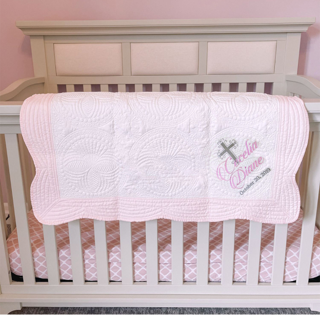 Personalized Embroidered Baptism Gift Blanket | CWBaby266