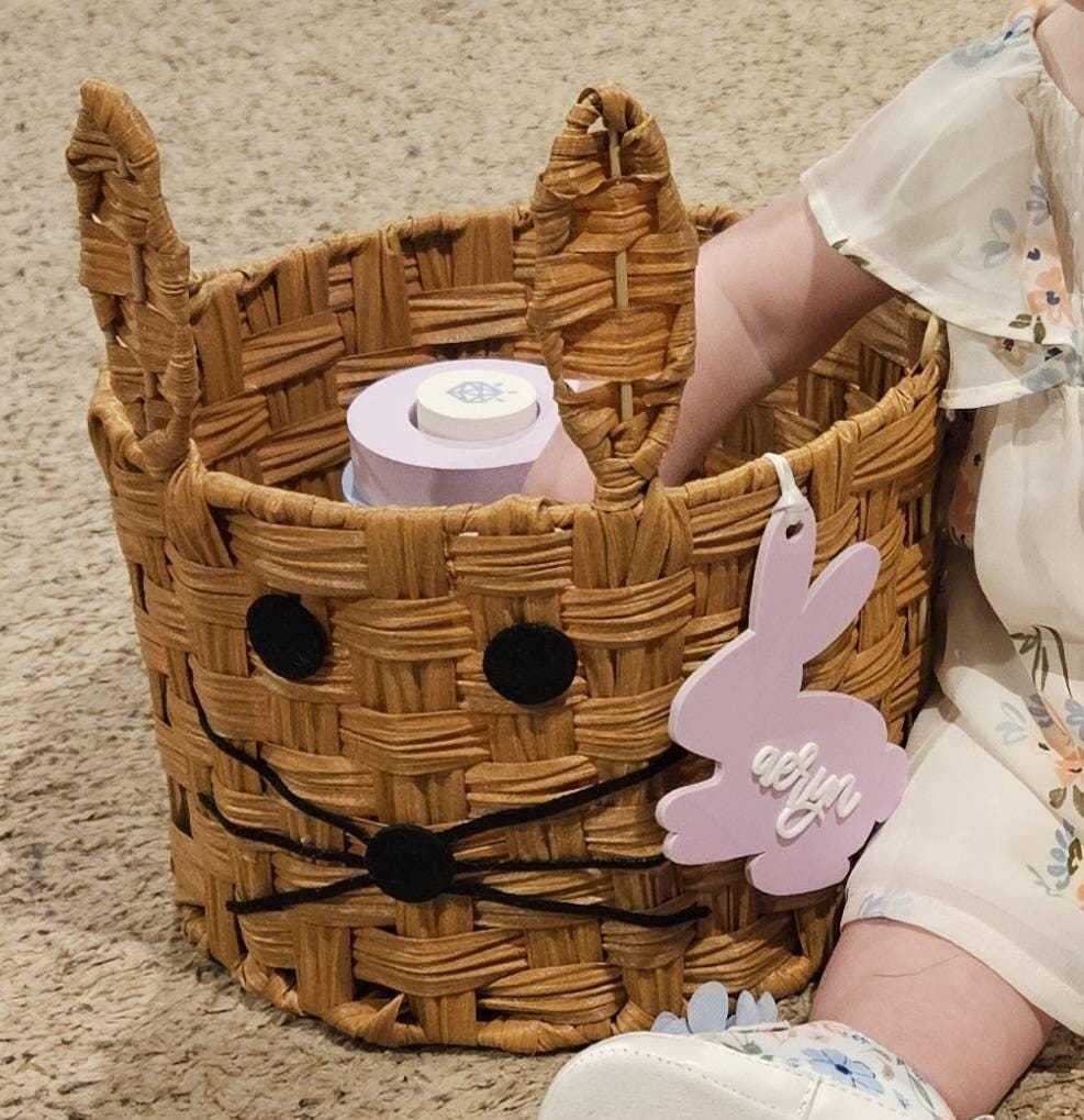 Personalized 3D Printed Bunny Easter Basket Tags | CWEaster77