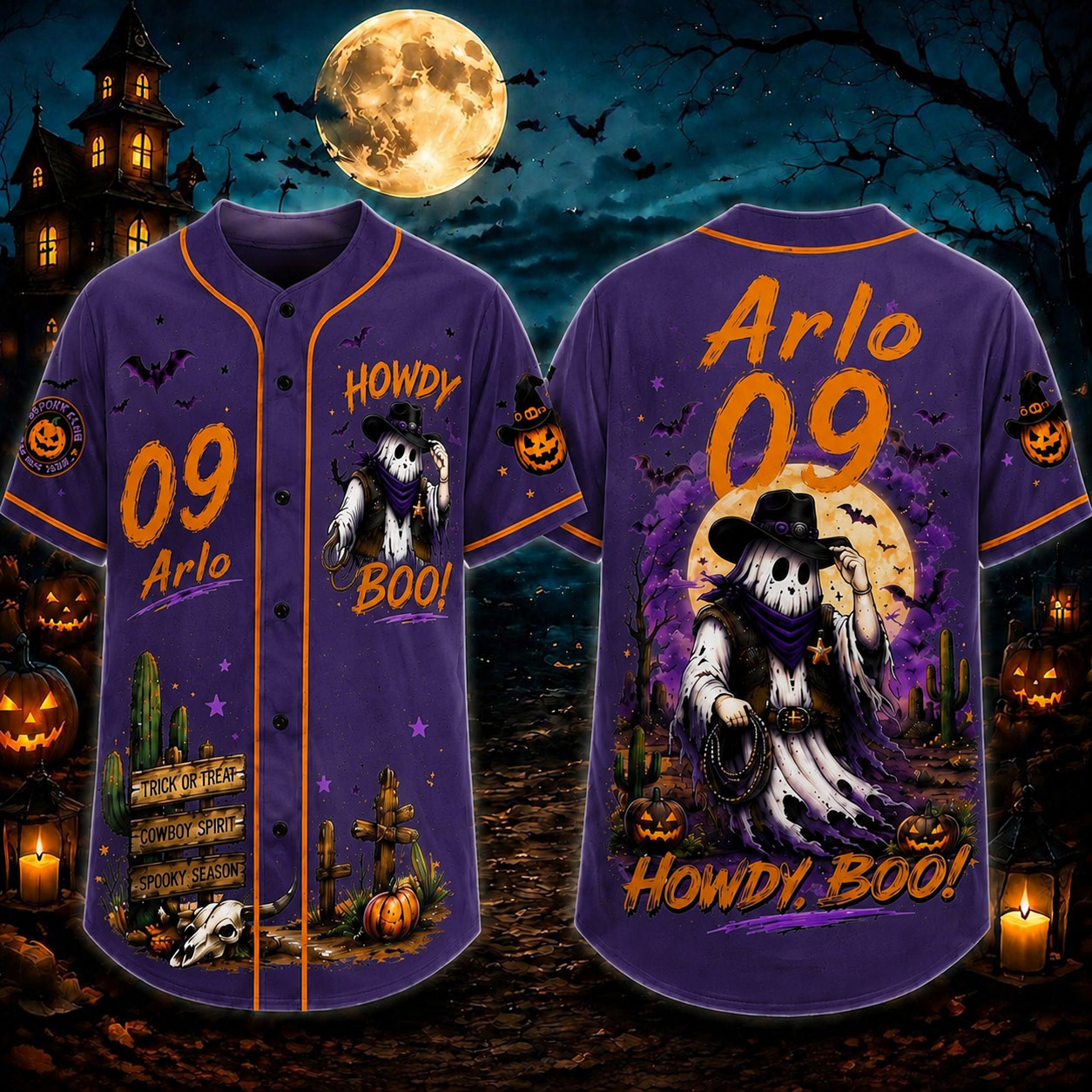 Personalized Halloween Button Up Baseball Jersey For Kid & Adult | CWHalloween99