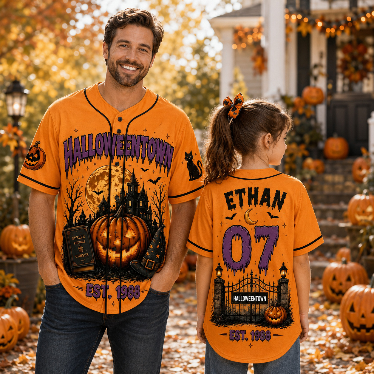 Personalized Halloween Button Up Baseball Jersey For Kid & Adult | CWHalloween98